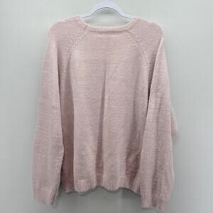 Z‎ Supply Alexa Eyelash Sweater Womens XL Pink Sky Pastel Fuzzy Warm Cozy Soft